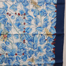 HERMES Carre 90 Scarf ”I`ARBRE de SOiE” Silk Blue Auth 189417M-7