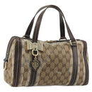 GUCCI GG Crystal Hand Bag Coated Canvas Pink Brown gold 181487 Auth 189418-1
