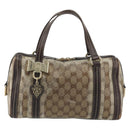 GUCCI GG Crystal Hand Bag Coated Canvas Pink Brown gold 181487 Auth 189418-13