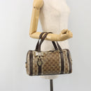 GUCCI GG Crystal Hand Bag Coated Canvas Pink Brown gold 181487 Auth 189418-23