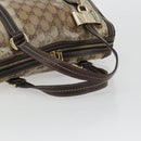 GUCCI GG Crystal Hand Bag Coated Canvas Pink Brown gold 181487 Auth 189418-7