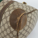 GUCCI GG Supreme Web Sherry Line Boston Bag PVC Beige Gold Auth 189420-15