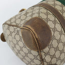 GUCCI GG Supreme Web Sherry Line Boston Bag PVC Beige Gold Auth 189420-16
