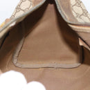 GUCCI GG Supreme Web Sherry Line Boston Bag PVC Beige Gold Auth 189420-17