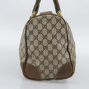 GUCCI GG Supreme Web Sherry Line Boston Bag PVC Beige Gold Auth 189420-3