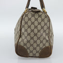 GUCCI GG Supreme Web Sherry Line Boston Bag PVC Beige Gold Auth 189420-4