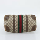 GUCCI GG Supreme Web Sherry Line Boston Bag PVC Beige Gold Auth 189420-5