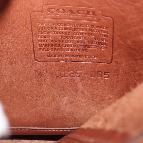 Coach Shoulder Bag Leather Brown Gold Auth 189421