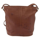 Coach Shoulder Bag Leather Brown Gold Auth 189421-3