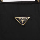 PRADA Hand Bag Nylon Black Gold Auth 189423-17