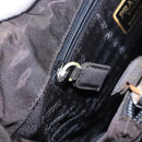 PRADA Hand Bag Nylon Black Gold Auth 189423-23