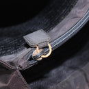 PRADA Hand Bag Nylon Black Gold Auth 189423-25