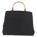 PRADA Hand Bag Nylon Black Gold Auth 189423-2