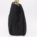 PRADA Hand Bag Nylon Black Gold Auth 189423-3