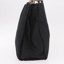 PRADA Hand Bag Nylon Black Gold Auth 189423-4