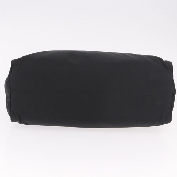PRADA Hand Bag Nylon Black Gold Auth 189423