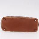 Coach Hand Bag Leather Brown Silver Auth 189425-5