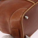 Coach Hand Bag Leather Brown Silver Auth 189425-15