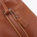 Coach Hand Bag Leather Brown Silver Auth 189425-18