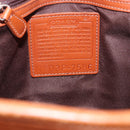 Coach Hand Bag Leather Brown Silver Auth 189425-12