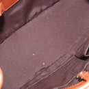 Coach Hand Bag Leather Brown Silver Auth 189425-11