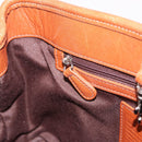 Coach Hand Bag Leather Brown Silver Auth 189425-21