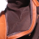 Coach Hand Bag Leather Brown Silver Auth 189425-22