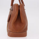Coach Hand Bag Leather Brown Silver Auth 189425-3