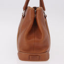 Coach Hand Bag Leather Brown Silver Auth 189425-4