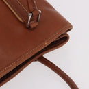 Coach Hand Bag Leather Brown Silver Auth 189425-7