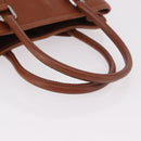 Coach Hand Bag Leather Brown Silver Auth 189425-8