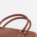 Coach Hand Bag Leather Brown Silver Auth 189425-9
