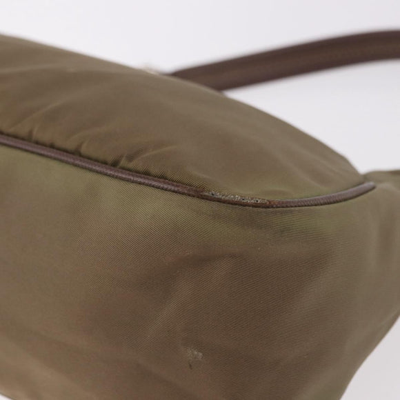 PRADA Shoulder Bag Nylon Green Silver Auth 189427