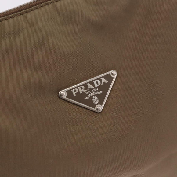 PRADA Shoulder Bag Nylon Green Silver Auth 189427