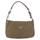 PRADA Shoulder Bag Nylon Green Silver Auth 189427-13