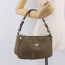 PRADA Shoulder Bag Nylon Green Silver Auth 189427-24