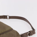 PRADA Shoulder Bag Nylon Green Silver Auth 189427-14