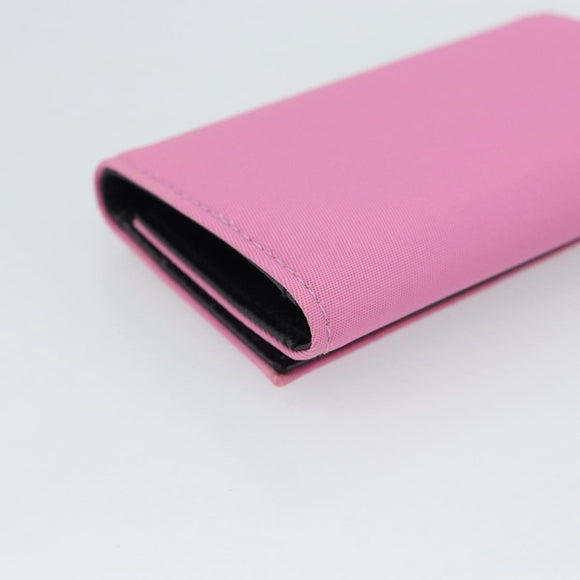 PRADA Key Case Nylon Pink Silver Auth 189428A