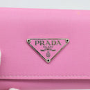 PRADA Key Case Nylon Pink Silver Auth 189428A-17