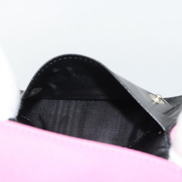 PRADA Key Case Nylon Pink Silver Auth 189428A