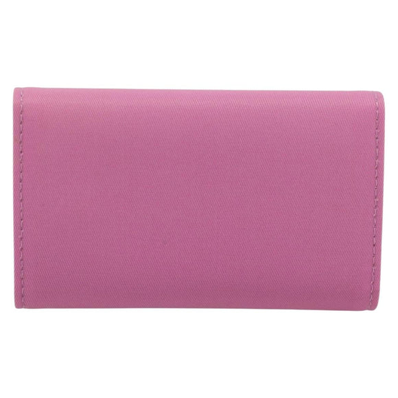 PRADA Key Case Nylon Pink Silver Auth 189428A