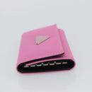 PRADA Key Case Nylon Pink Silver Auth 189428A-3
