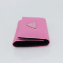 PRADA Key Case Nylon Pink Silver Auth 189428A-4