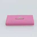 PRADA Key Case Nylon Pink Silver Auth 189428A-5