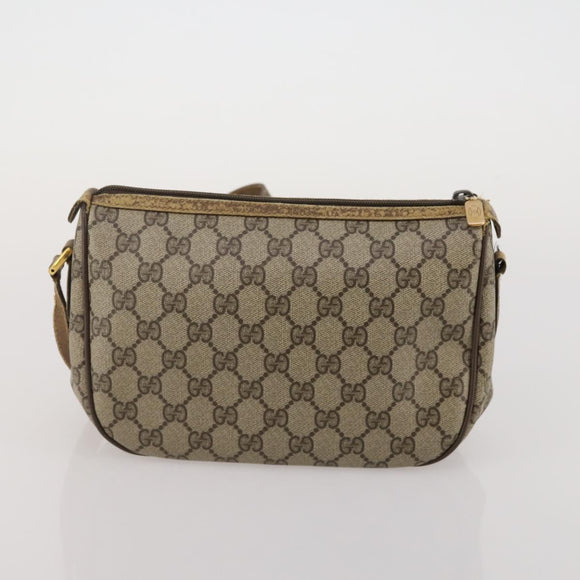 GUCCI GG Supreme Shoulder Bag PVC 2 Set Beige Purple Auth 189444