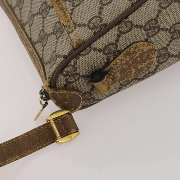 GUCCI GG Supreme Shoulder Bag PVC 2 Set Beige Purple Auth 189444