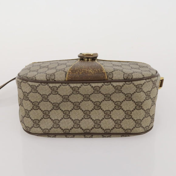 GUCCI GG Supreme Shoulder Bag PVC 2 Set Beige Purple Auth 189444