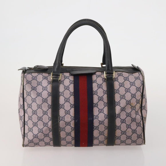 GUCCI GG Supreme Shoulder Bag PVC 2 Set Beige Purple Auth 189444