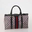 GUCCI GG Supreme Shoulder Bag PVC 2 Set Beige Purple Auth 189444-3