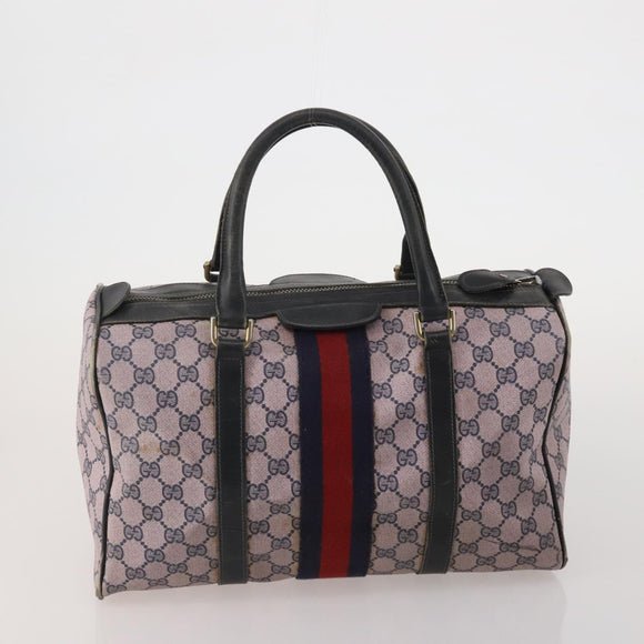 GUCCI GG Supreme Shoulder Bag PVC 2 Set Beige Purple Auth 189444